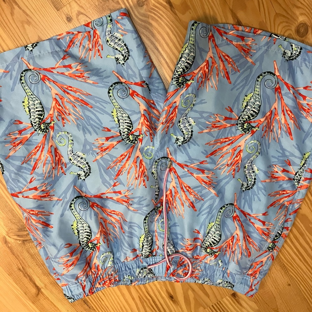 Peter Millar Swim Trunks Mens Large Blue Mesh Lined